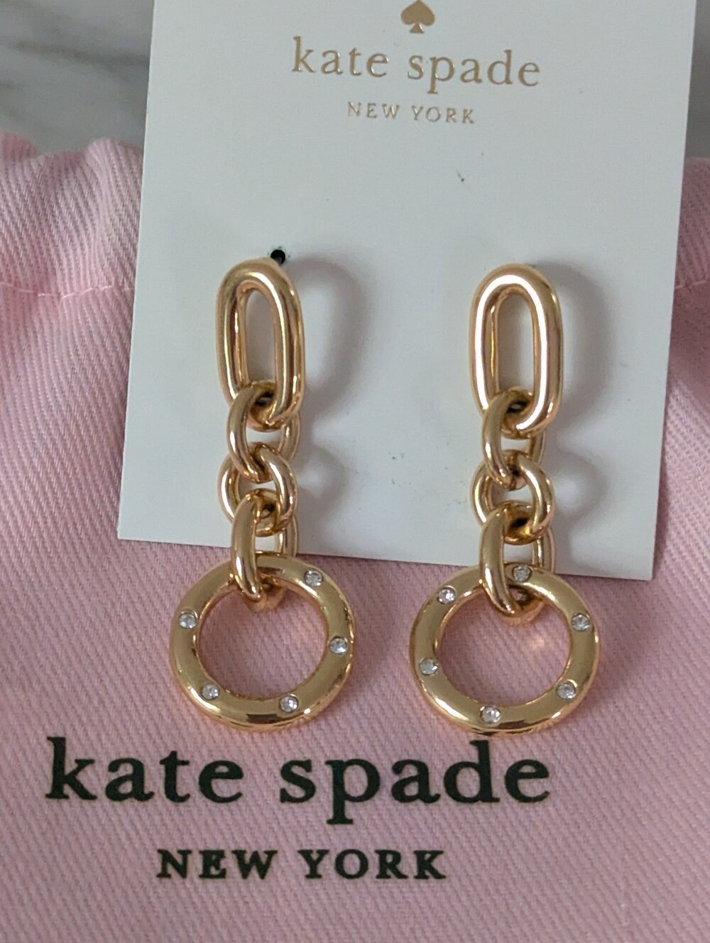 NWT Kate Spade Goldie Links Drop Earrings -htf